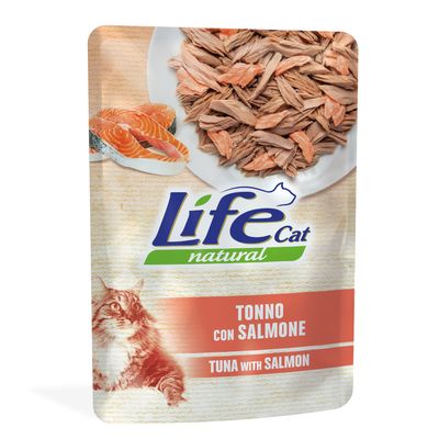 Life Cat Natural Adult Buste 6 x 70 g umido gatto Tonno con Salmone