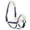Nomad Tales Halfter mit Kunstfellbesatz, marineblau Pony