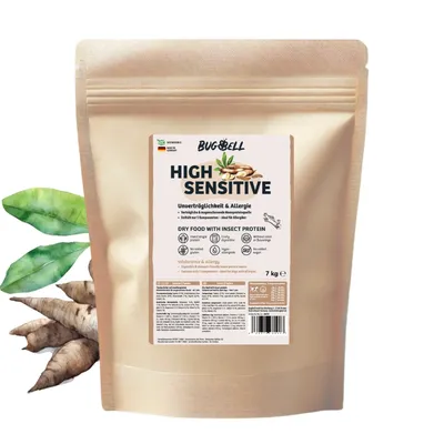 BugBell High Sensitive sucha karma z białkiem owadów, 7 kg. Na nietolerancje i alergie, bez glutenu, bez cukru, idealna dla alergików. Wyprodukowano w Niemczech. BugBell High Sensitive sucha karma z białkiem owadów, 7 kg. Na nietolerancje i alergie, bez glutenu, bez cukru, idealna dla alergików. Wyprodukowano w Niemczech.