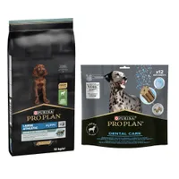 12 kg PURINA PRO PLAN Puppy + passender Snack gratis! - Large Athletic Sensitive Digestion Lamm + Dental Care für große Hunde 426 g