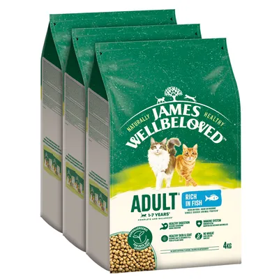 James Wellbeloved Adult храна за котки, богата на риба, хипоалергенна, за чувствителни домашни любимци, опаковка 4 кг. Подпомага храносмилането, кожата, козината и имунната система. James Wellbeloved Adult храна за котки, богата на риба, хипоалергенна, за чувствителни домашни любимци, опаковка 4 кг. Подпомага храносмилането, кожата, козината и имунната система.
