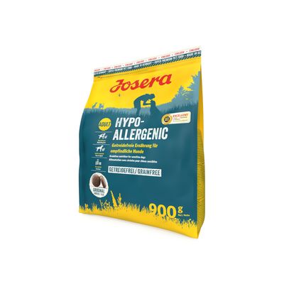 Josera Hypo-Allergenic Adult, graanvrije voeding voor gevoelige honden, 900g. Originele brokvorm, Made in Germany, Super Premium Petfood.