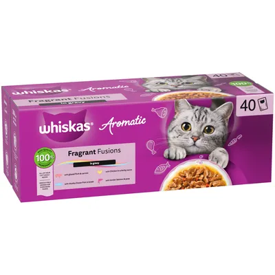 Whiskas 1+ Aromatic Selection Fragrant Fusions in Gravy - 40 x 85g Whiskas 1+ Aromatic Selection Fragrant Fusions in Gravy - 40 x 85g