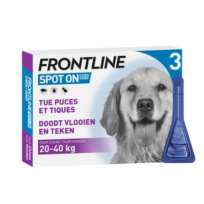 Frontline® Spot on pour chien - Taille L : 3 pipettes x 2,68 ml Frontline® Spot on pour chien - Taille L : 3 pipettes x 2,68 ml