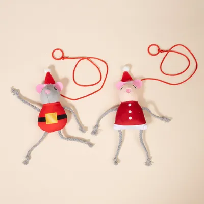 TIAKI коледна двойка мишки, играчка за окачане на вратата TIAKI коледна двойка мишки, играчка за окачане на вратата