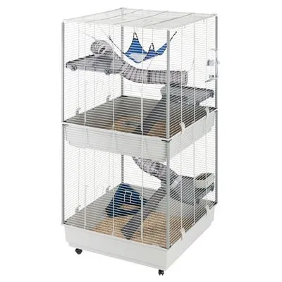 Ferplast kooi voor kleine dieren Furet Tower - grijs: L 80 x B 75 x H 161 cm