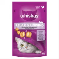 Whiskas Relax & Unwind Adult Cat Treats with Chicken - 45g