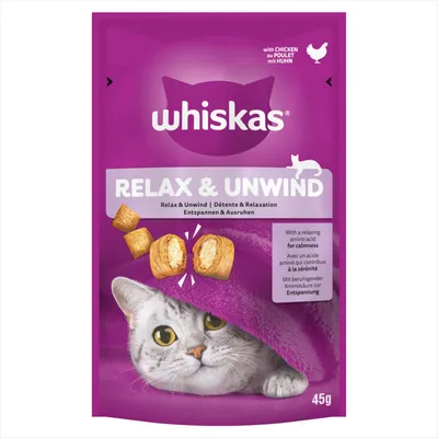 Whiskas Relax & Unwind Adult Cat Treats with Chicken - 45g
