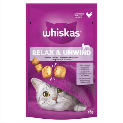 Whiskas Relax & Unwind Adult Cat Treats with Chicken 45g