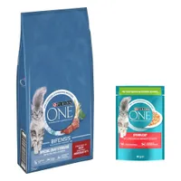 7.5 kg PURINA ONE Sterilised +  26 x 85 g Sterilized con Tacchino e Fagiolini Umido gratis! - Manzo 