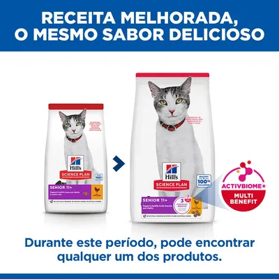Hill's Science Plan Senior 11+ com frango ração para gatos - Pack económico: 2 x 7 kg