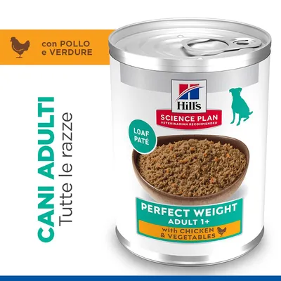 Hill's Science Plan Adult 1+ Perfect Weight con Pollo e Verdure - 24 x 363 g Pollo