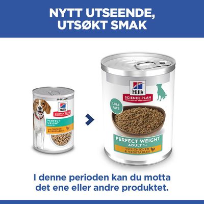 Hill's Science Plan Adult 1+ Perfect Weight med kylling & grønnsaker