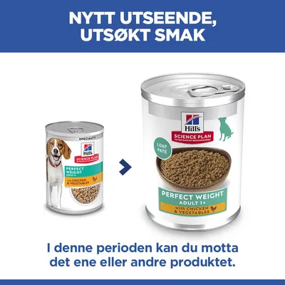 Hill's Science Plan Adult 1+ Perfect Weight med kylling & grønnsaker