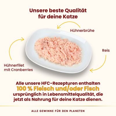 Almo Nature Urinary Help HFC, Hühnchenfilet mit Cranberries, für erwachsene und ältere Katzen. Zutaten ursprünglich für menschlichen Verzehr geeignet, jetzt Katzenfutter.