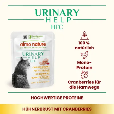 Almo Nature HFC Urinary Help 6 x 50 g - Hühnerfilet mit Cranberrys