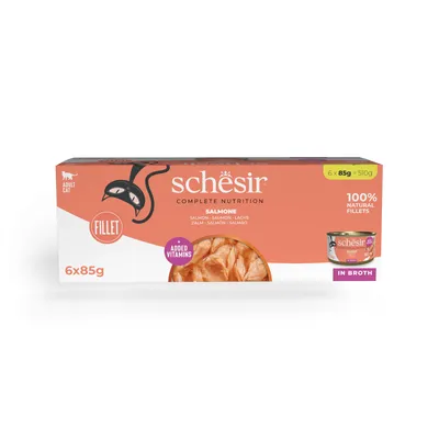 Schesir Complete Nutrition филе в бульон 6 x 85 г - сьомга