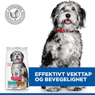 Hill's Science Plan Perfect Weight & Active Mobility Adult 1+ Medium med kylling