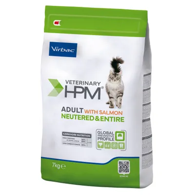 Virbac Veterinary HPM Adult Salmon Neutered & Entire Cat - Sparpack: 2 x 7 kg
