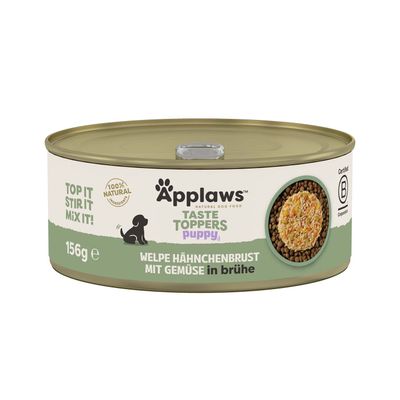 Taste Toppers Puppy, 100% ingredientes naturais, 156 g

Mistura deliciosa para cachorros, feita com ingredientes 100% naturais. Peso: 156 g.