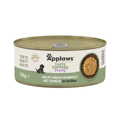 Applaws Puppy Taste Toppers en caldo 12 x 156 g - Pack ahorro - Pechuga de pollo con verduras Applaws Puppy Taste Toppers en caldo 12 x 156 g - Pack ahorro - Pechuga de pollo con verduras