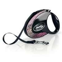 flexi Glam Composition Gurtleine, schwarz - Größe M: bis 20 kg (5 m)