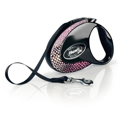 flexi Glam Composition Laisse à sangle, noir taille M : jusqu'à 20 kg (5 m)