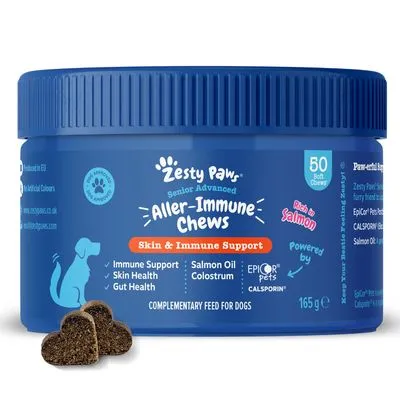 Zesty Paws Senior Aller-Immune Chews zalm - Dubbelpak: 2 x 50 Kauwtabletten