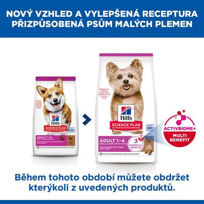 Hill's Science Plan Adult 1-6 Small & Mini do 10 kg s jehněčím a rýží. Speciální směs antioxidantů pro podporu imunity malých dospělých psů.