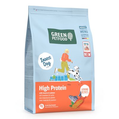 Green Petfood InsectDog High Protein, z owadami i łososiem 3 kg