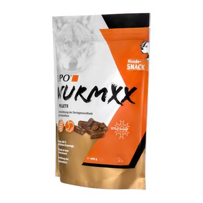 LUPO Wurmxx пелети, кучешки снакс за подпомагане на чревното здраве и чревната флора, ICE-pressed, 100% натурален произход, 650g.