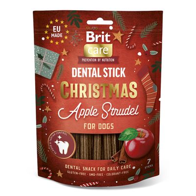 Brit Care Dental Stick Christmas, edycja świąteczna Strudel jabłkowy, 3 x 250 g