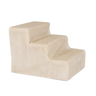 Lionto kæledyrstrappe med plysbetræk - beige: L 46 x B 36 x H 34 cm