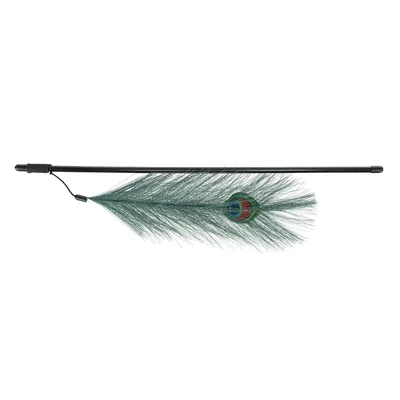 Trixie Canne à pêche avec plume de paon artificielle pour chat – 1 pièce