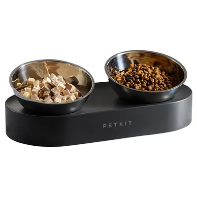 Petkit Fresh Nano Metal 15° verstellbarer Futternapf für Haustiere - 2 x 700 ml, L 33 x B 16 x H 10,4 cm