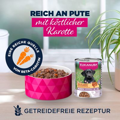 Eukanuba Puppy Reich an Pute mit Karotten