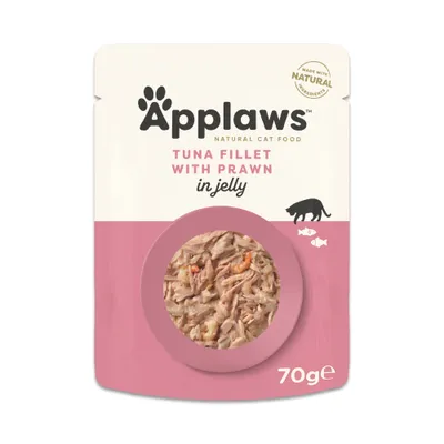 Lot Applaws Pouch en gelée 32 x 70 g - thon, crevettes Lot Applaws Pouch en gelée 32 x 70 g - thon, crevettes