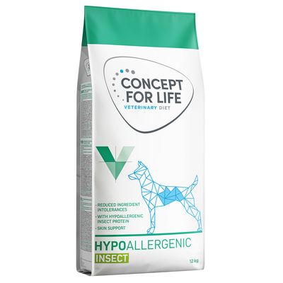 Concept for Life Veterinary Diet Hypoallergenic Insect. Wissenschaftlich fundiertes Diätfuttermittel zur Reduzierung von Nährstoffintoleranzen mit hypoallergenem Insektenprotein.