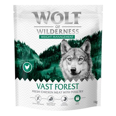 Wolf of Wilderness Weight Management Trockenfutter, Explore the Vast Forests, mit wenig Fett, Protein und Ballaststoffen, frisches Hühnerfleisch, 100% getreidefreie Rezeptur, 12kg.