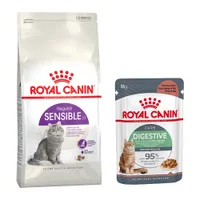 4 kg Royal Canin + 24 x 85 g Royal Canin in Saus Sensible 33 + Digest Sensitive in Saus