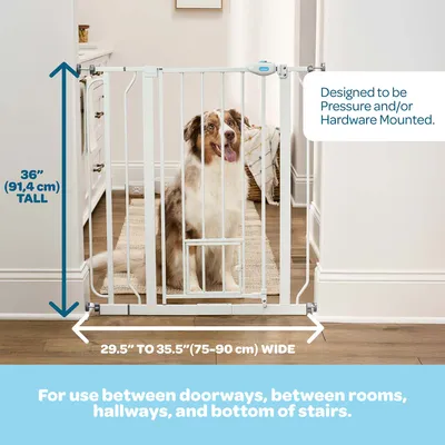 Carlson Extra-High Grid with Small Animal Door - 75 - 90cm (W) - White