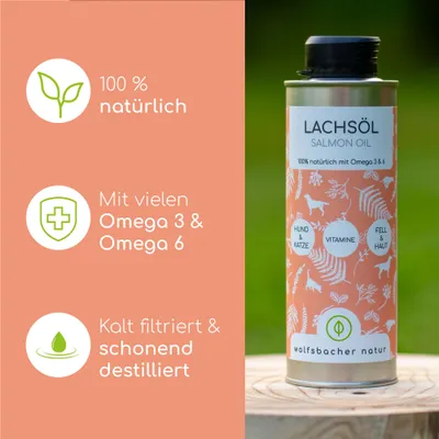 Wolfsbacher Natur Lachsöl für Hunde - 1 Liter