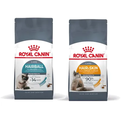 Смешанная упаковка Royal Canin 2 x 400 г - Hairball Care 34 + Hair & Skin Care 33