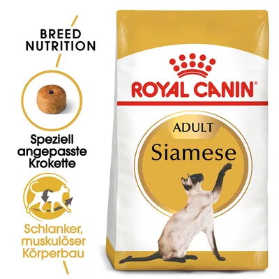 Royal Canin Adult Siamese. Speziell angepasste Krokette für schlanken, muskulösen Körperbau. Breed Nutrition.