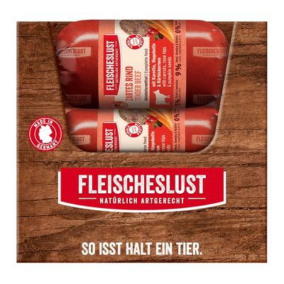 Fleischeslust Classic 15 x 200 g zartes Rind mit Hagebutte, Karotte & Kürbiskernen
