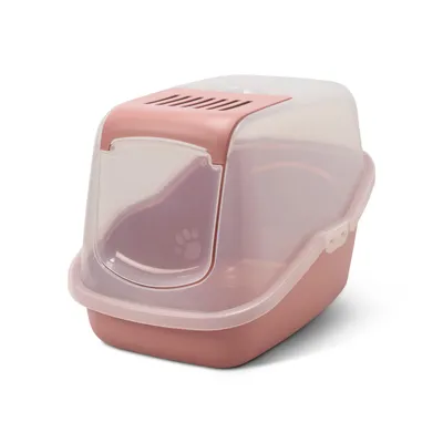 Savic Katzentoilette Nestor, transparent - rosa / transparent