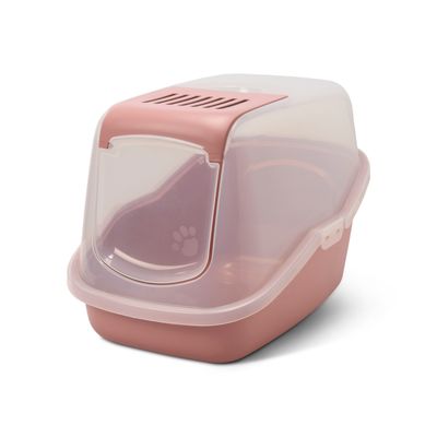 Savic Katzentoilette Nestor, transparent Toilette rosa / transparent