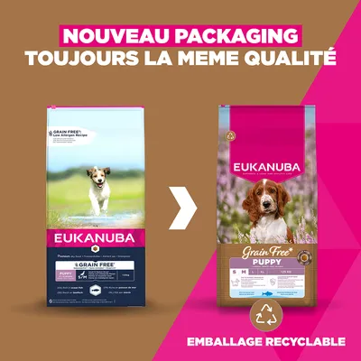 Eukanuba Grain Free Puppy Small & Medium Breed Poisson de mer - 3 kg