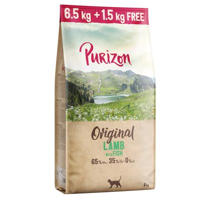 1,5 kg gratis! 8 kg Purizon Adult Getreidefrei Original Lamm mit Fisch