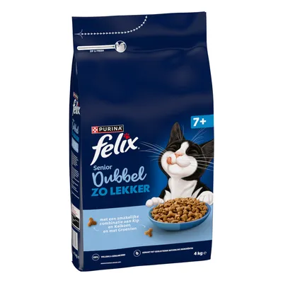 Felix Senior Dubbel lekker Kip & Kalkoen - 4 kg